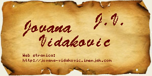 Jovana Vidaković vizit kartica
